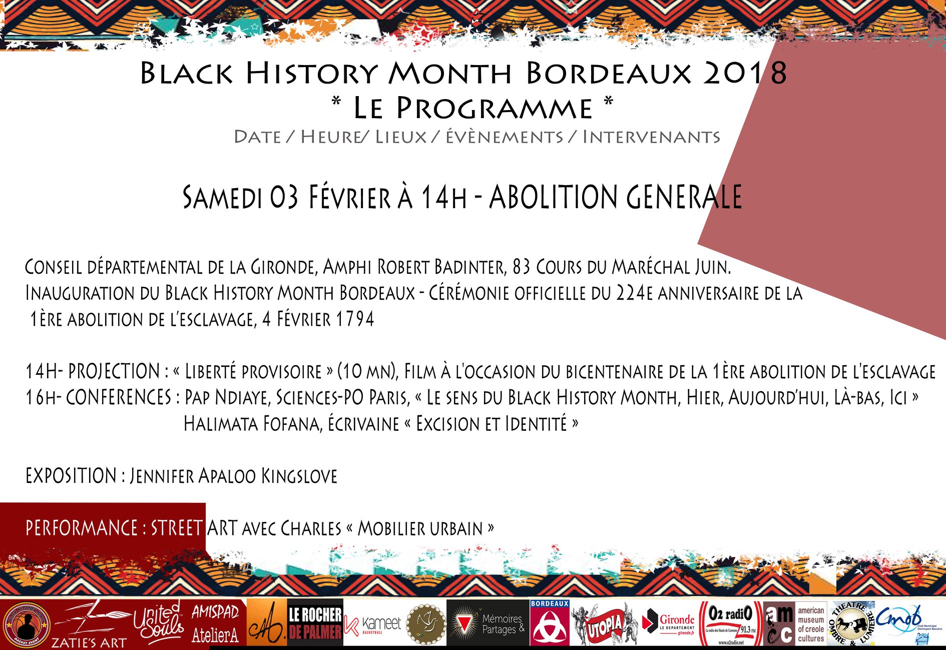 February 3 events - Black History Month Bordeaux